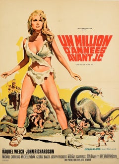 Affiche vintage d'origine du film One million Years BC (édition française) Raquel Welch