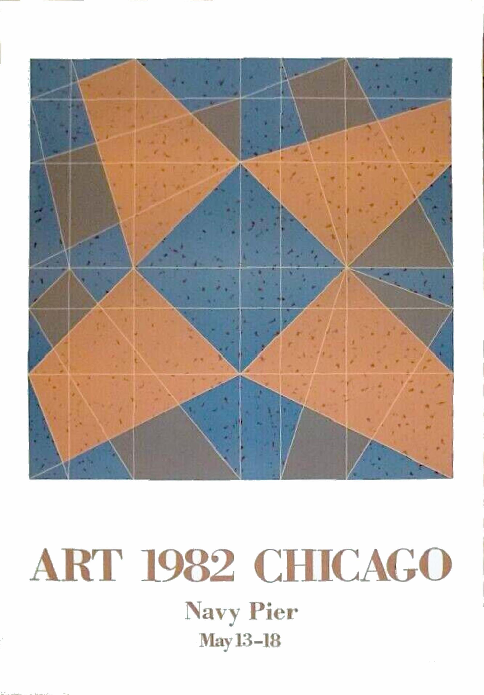 Limited Edition Art 1982 Chicago Navy Pier Abstract Poster geometric abstraction - Print by Jack Tworkov