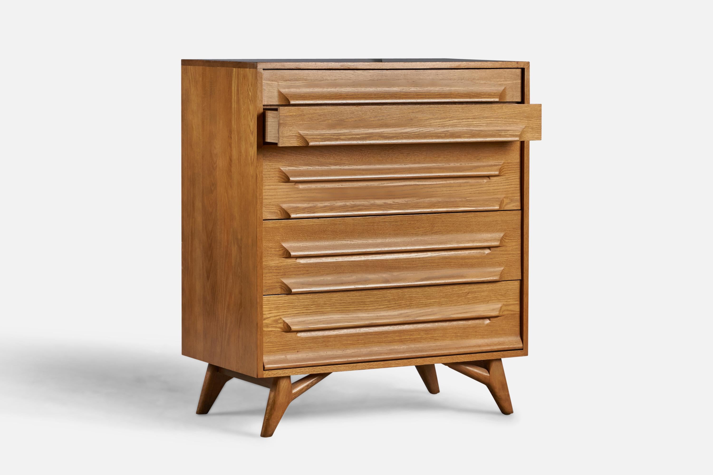 Mid-Century Modern Jack Van Der Molen, commode, Oak Oak, USA, années 1950 en vente