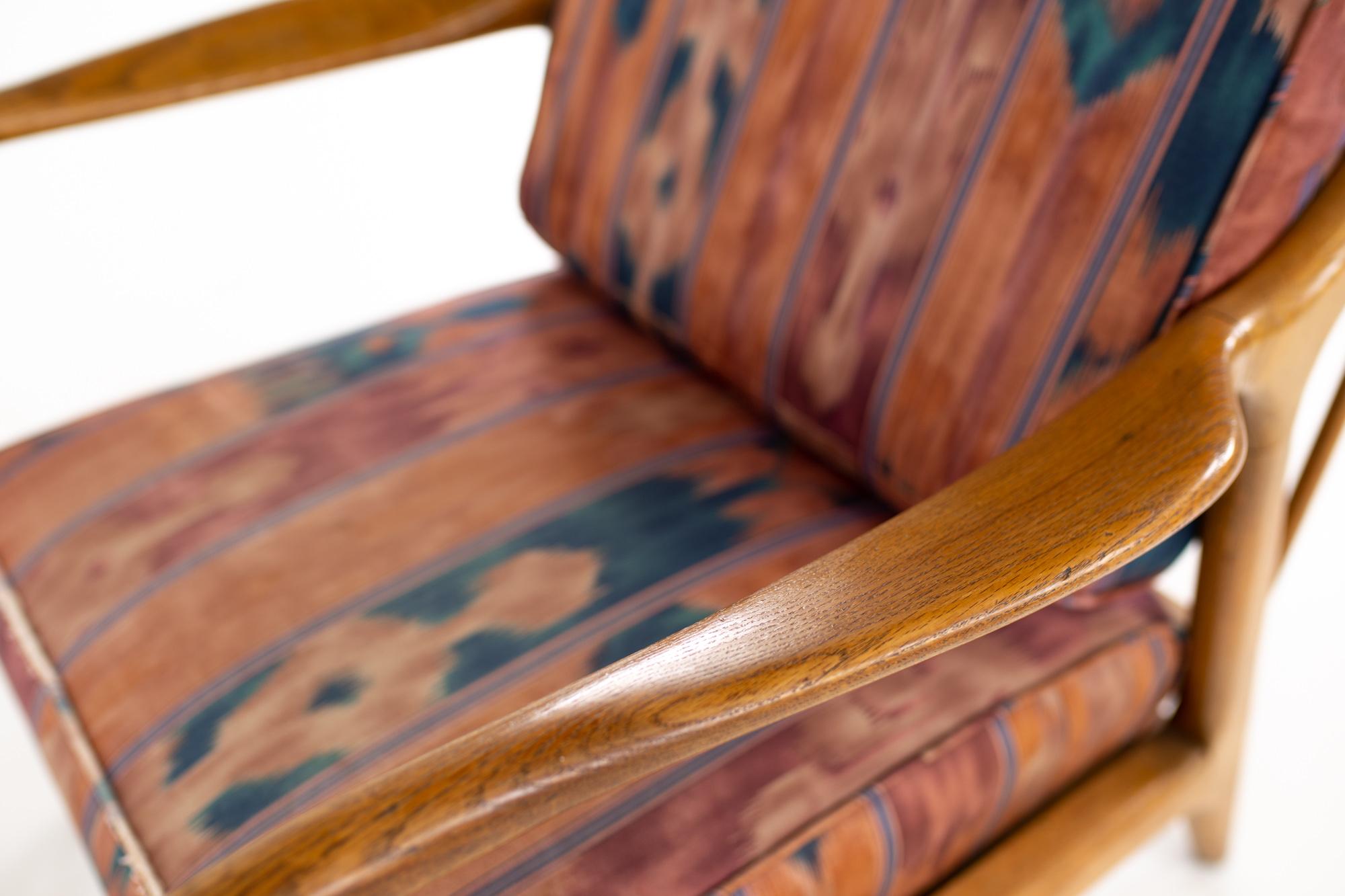Jack Van der Molen Mid Century Blonde Oak Lounge Chair and Ottoman 3