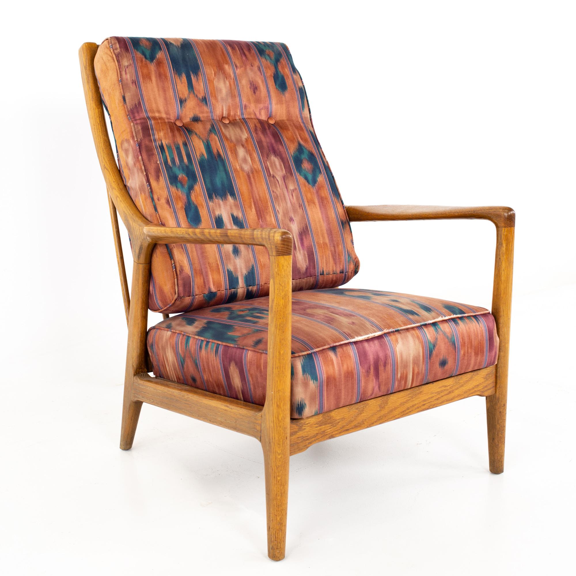 Mid-Century Modern Jack Van der Molen Mid Century Blonde Oak Lounge Chair and Ottoman