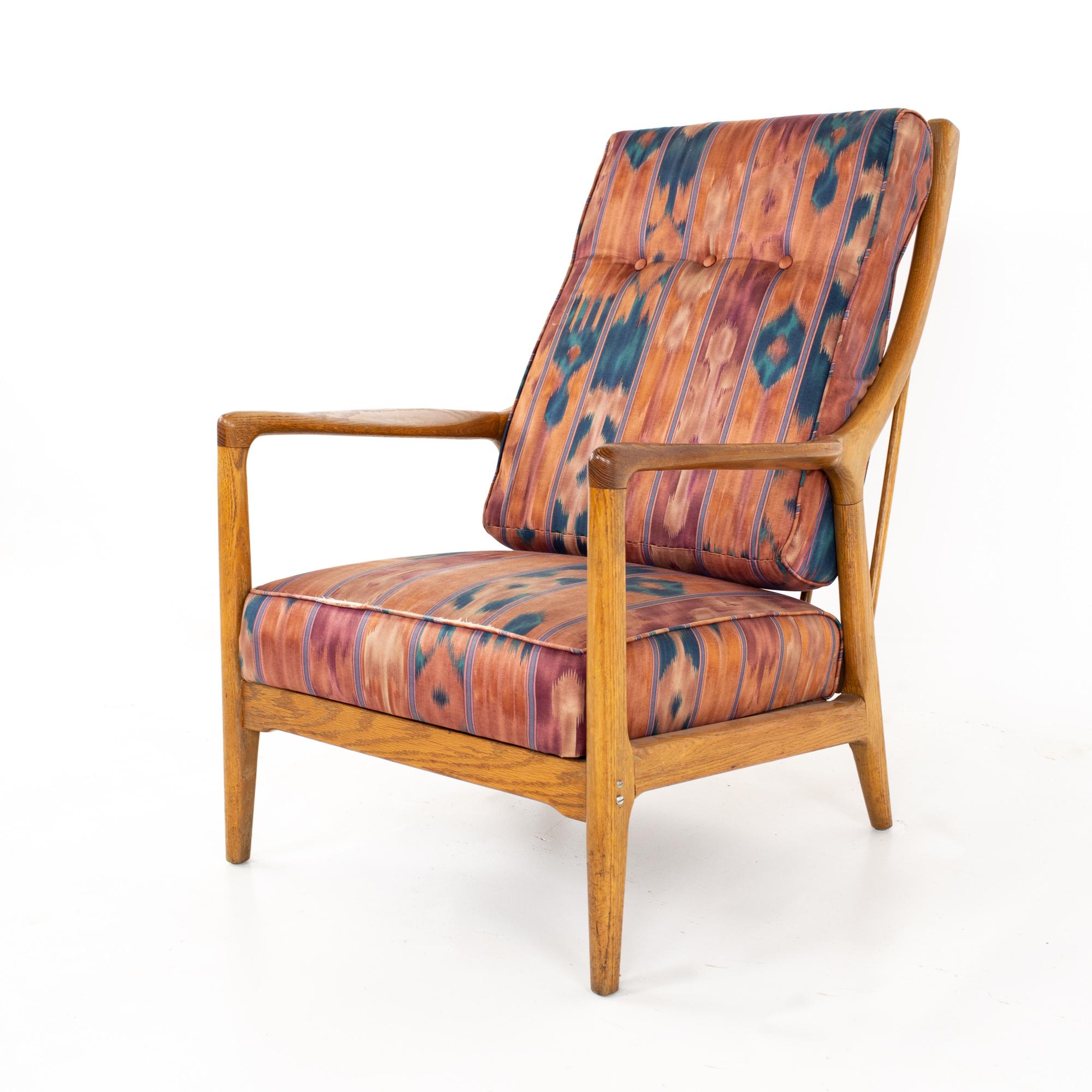 American Jack Van der Molen Mid Century Blonde Oak Lounge Chair and Ottoman