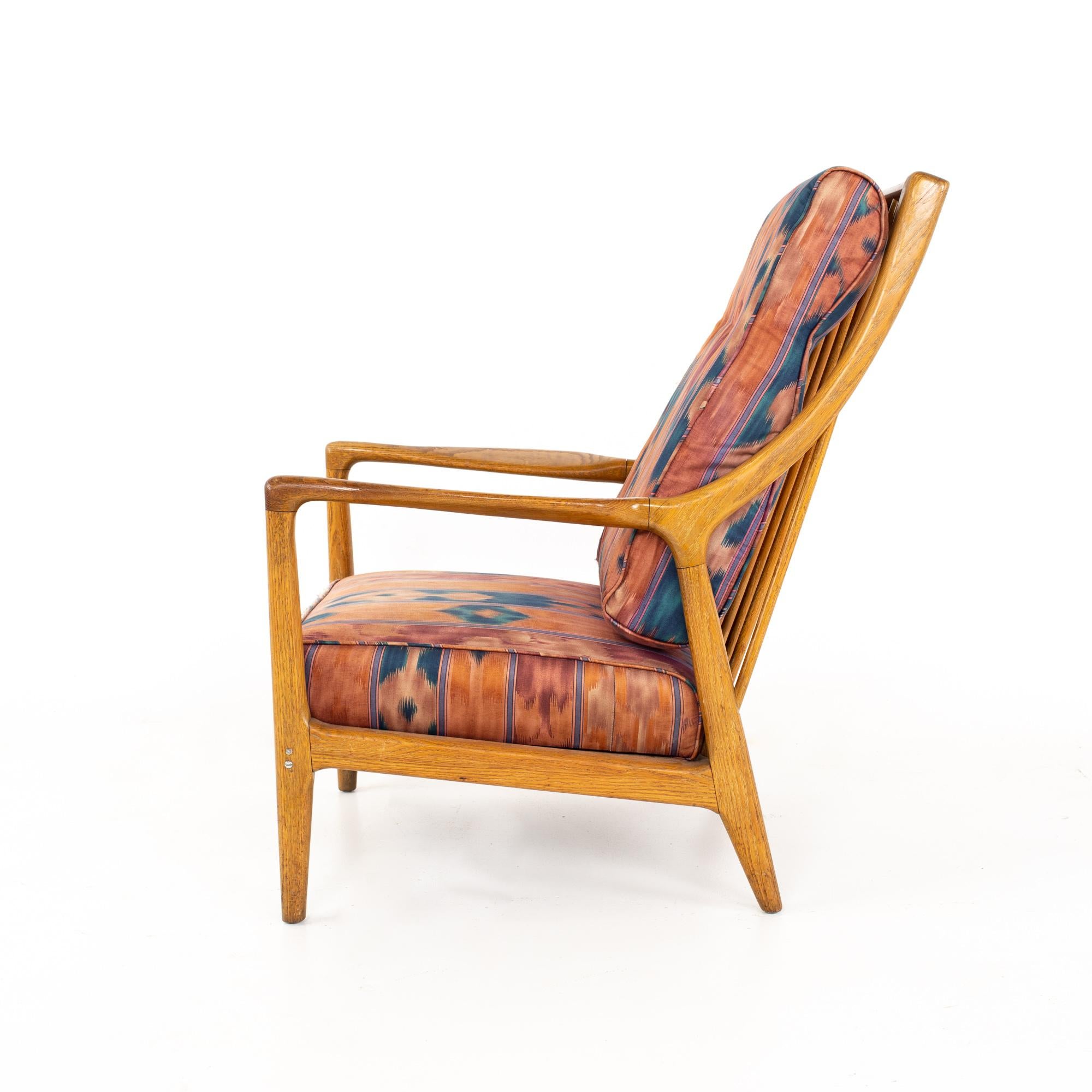 Upholstery Jack Van der Molen Mid Century Blonde Oak Lounge Chair and Ottoman