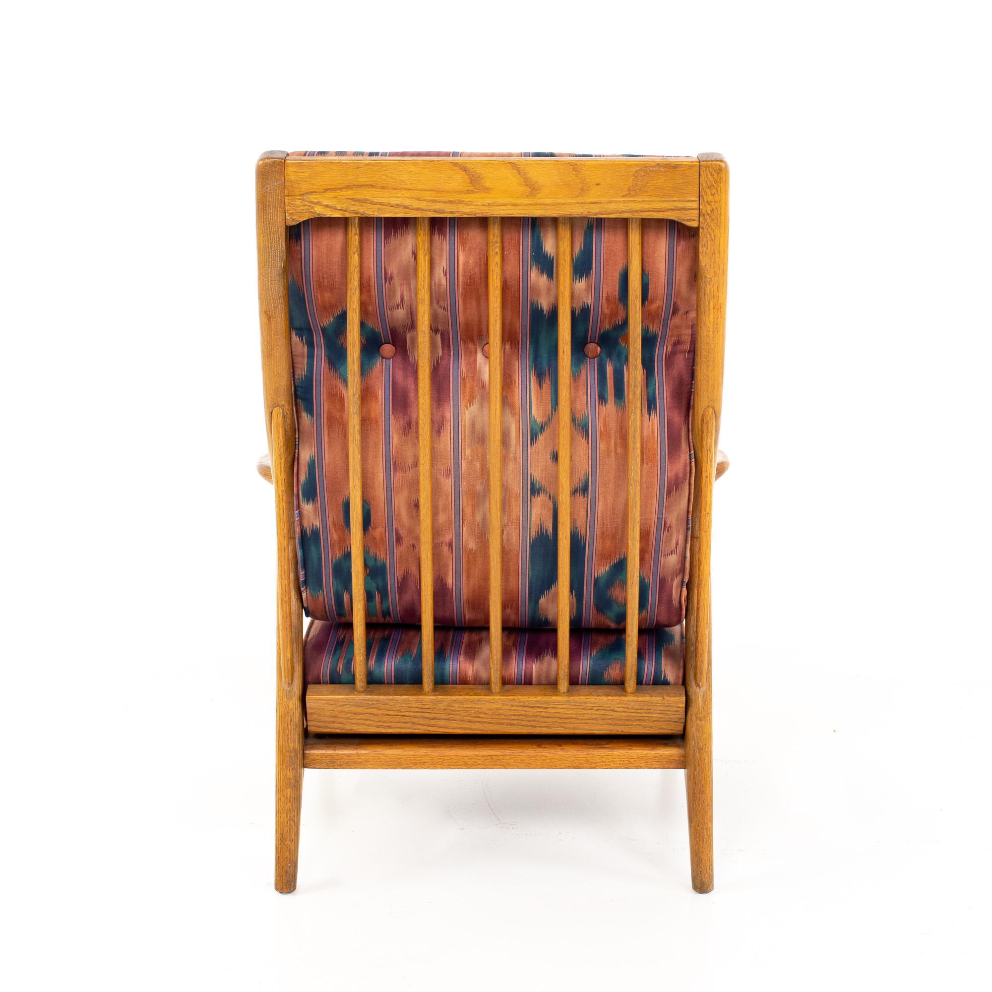 Jack Van der Molen Mid Century Blonde Oak Lounge Chair and Ottoman 1