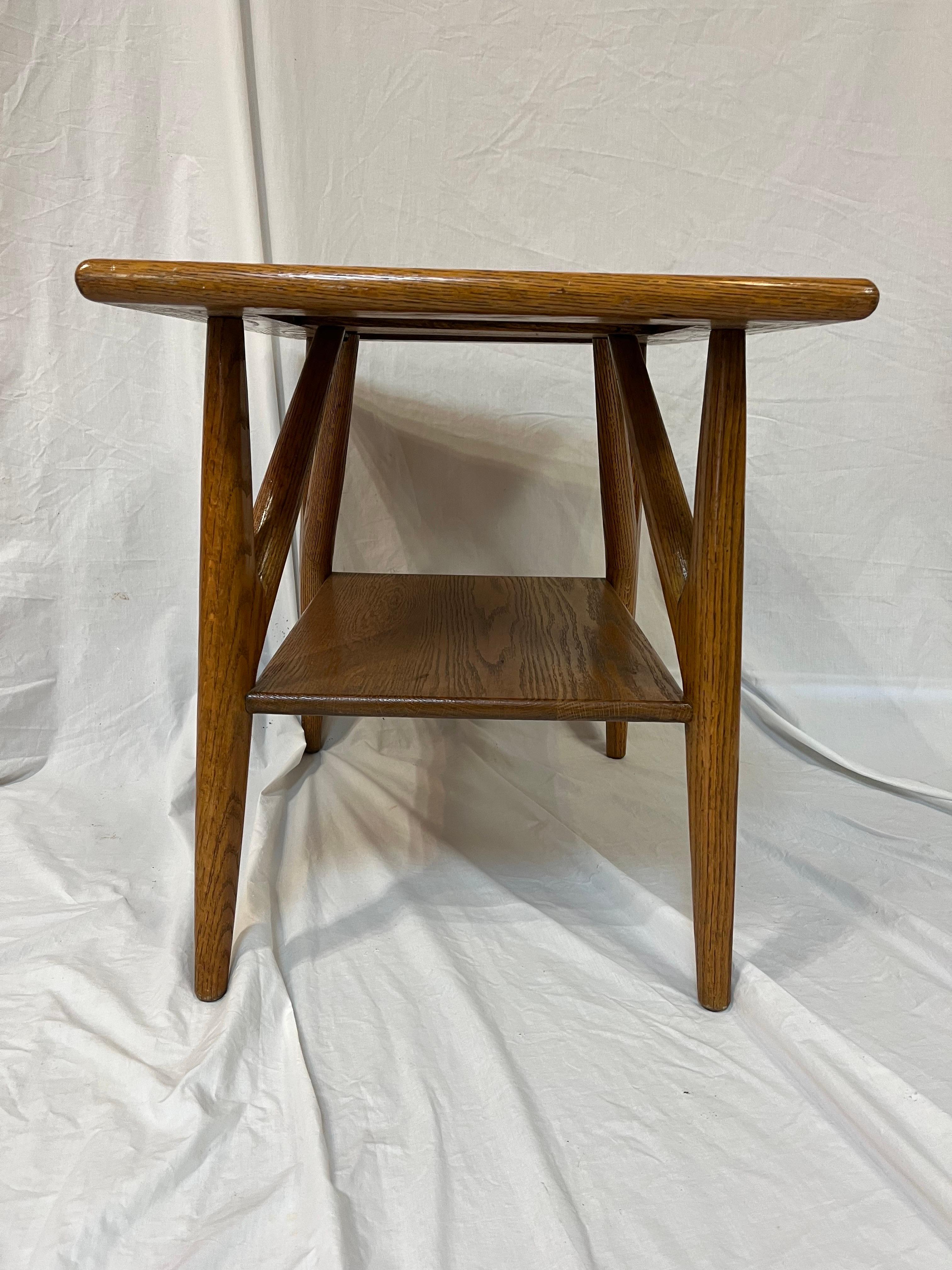 20th Century Jack Van Der Molen Mid Century Modern American Design Oak Wood Side or End Table For Sale