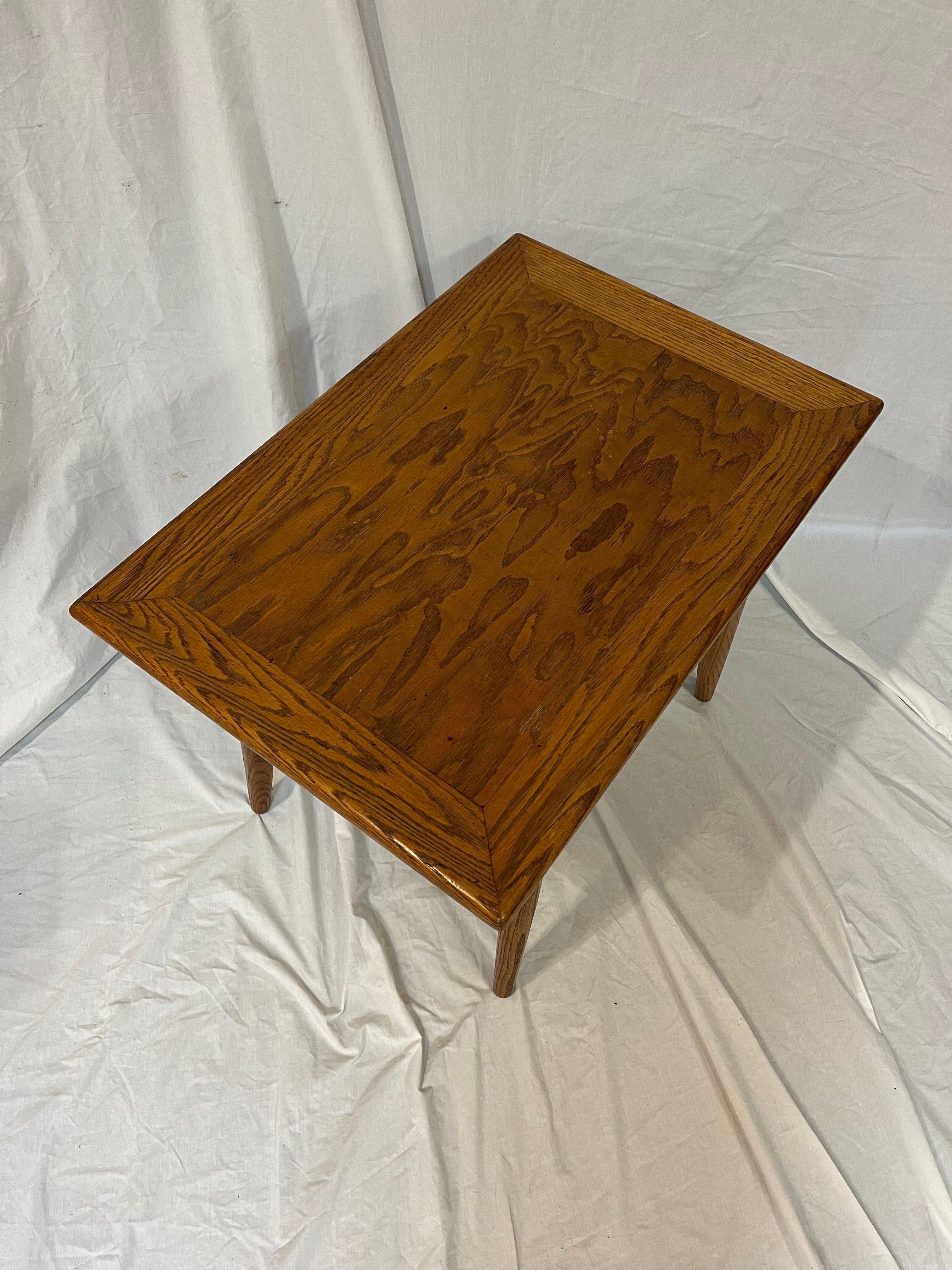 Jack Van Der Molen Mid Century Modern American Design Oak Wood Side or End Table For Sale 3