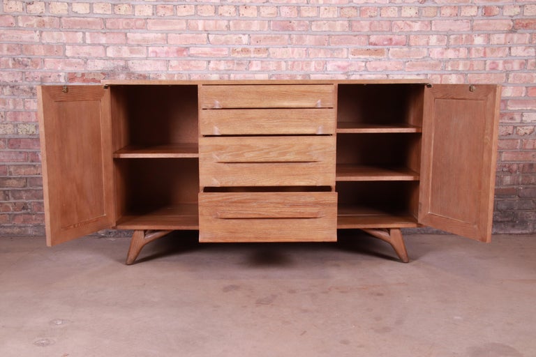 Jack Van Der Molen MidCentury Modern Cerused Oak Sideboard Credenza