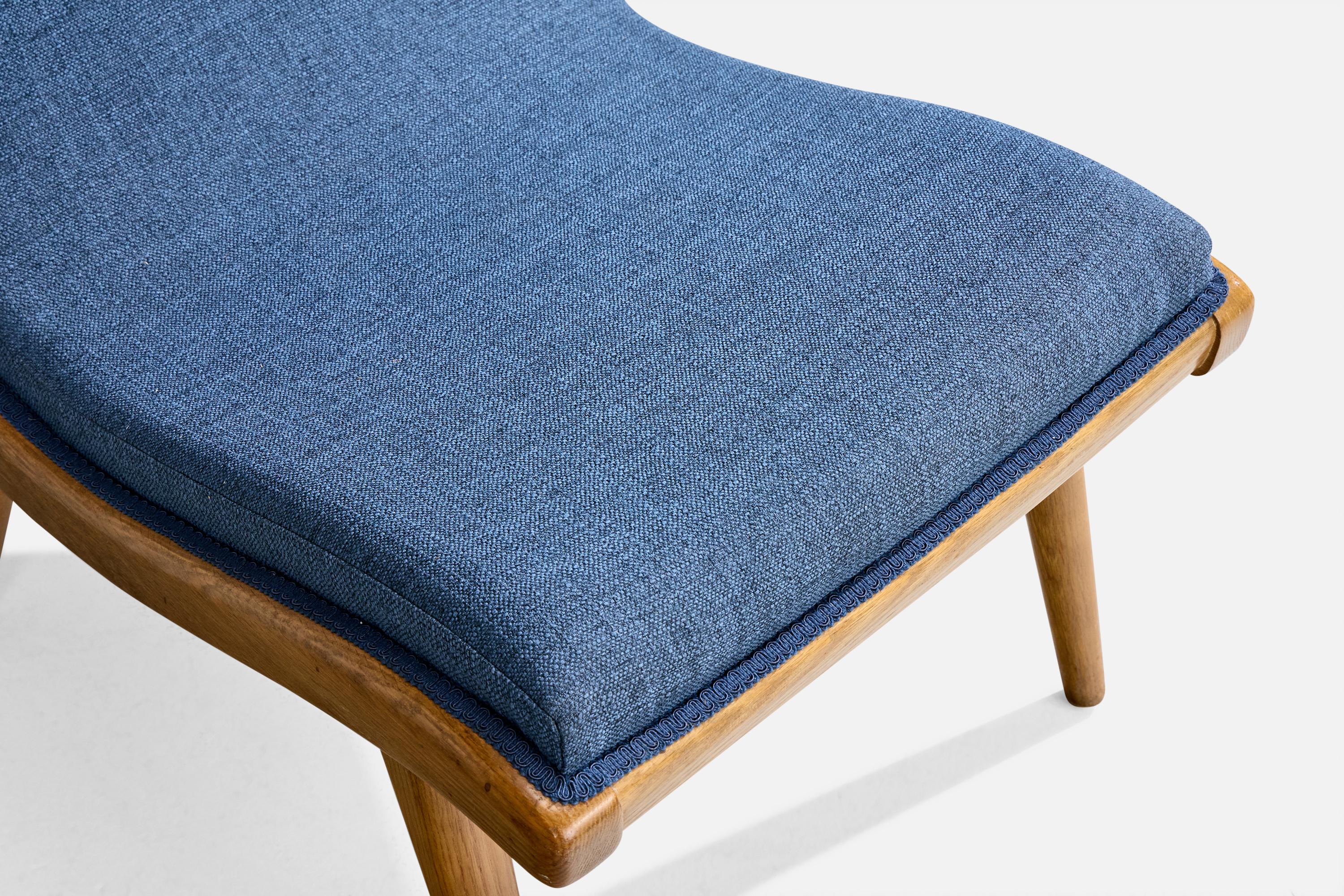 Jack Van der Molen, Slipper Chairs, Oak, Fabric, USA, 1950s For Sale 4