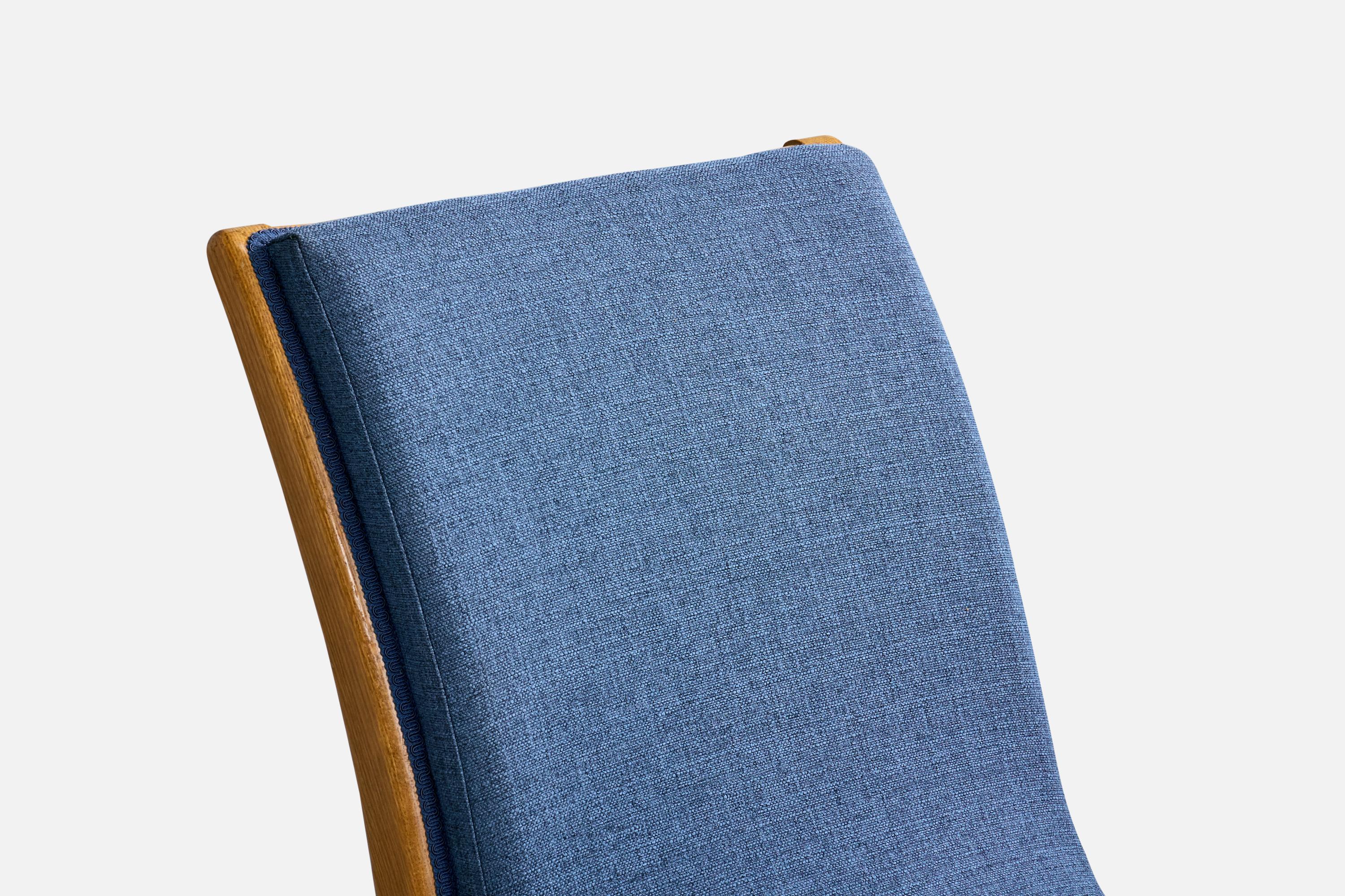 Jack Van der Molen, Slipper Chairs, Oak, Fabric, USA, 1950s For Sale 3