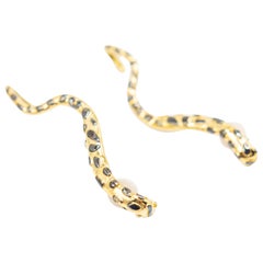 Jack Vartanian, 18 Karat Snake Ear Climber with Enamel