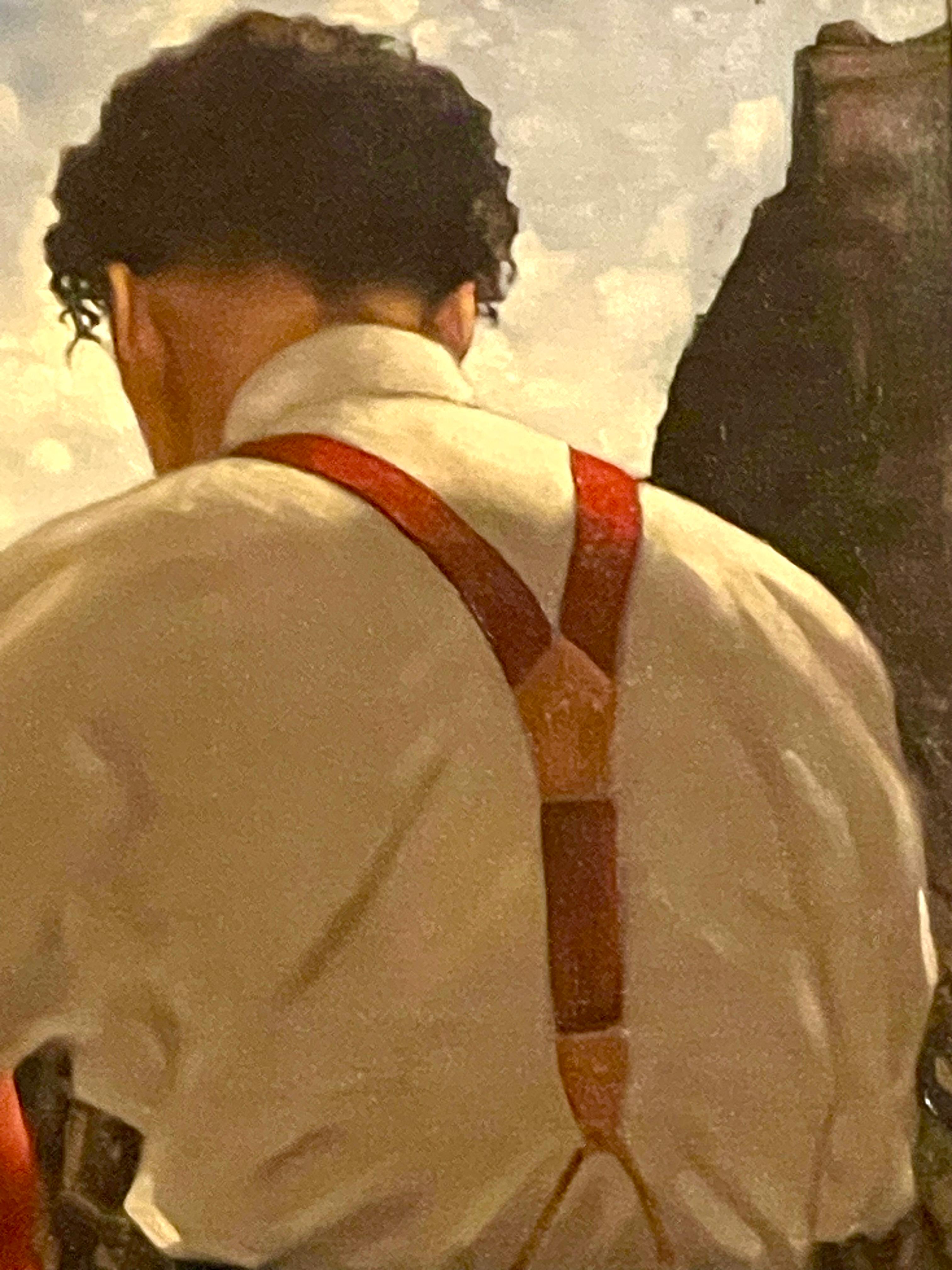 ‘Looking Down From Above’ Edinburgh Castle contemporary exhibited painting 1989 - Contemporary Painting by Jack Vettriano
