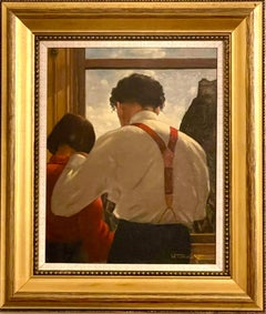 ‘Looking Down From Above’ Edinburgh Castle contemporary exhibited painting 1989