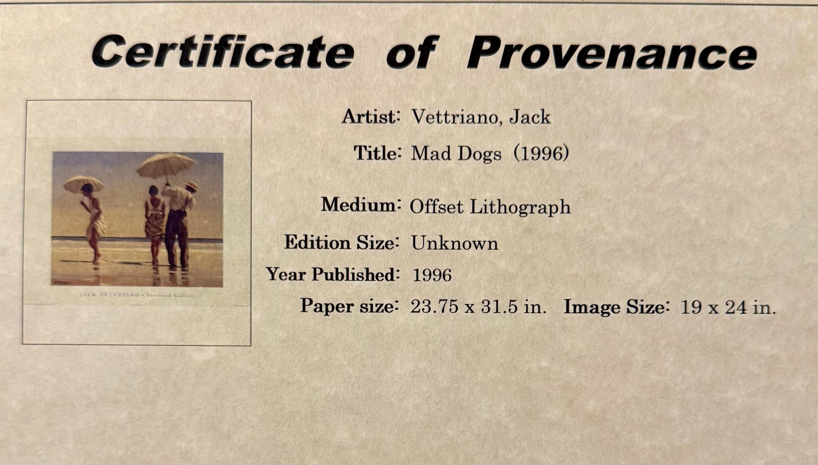 Mad Dogs… 1996 London Portland Gallery - Print by Jack Vettriano