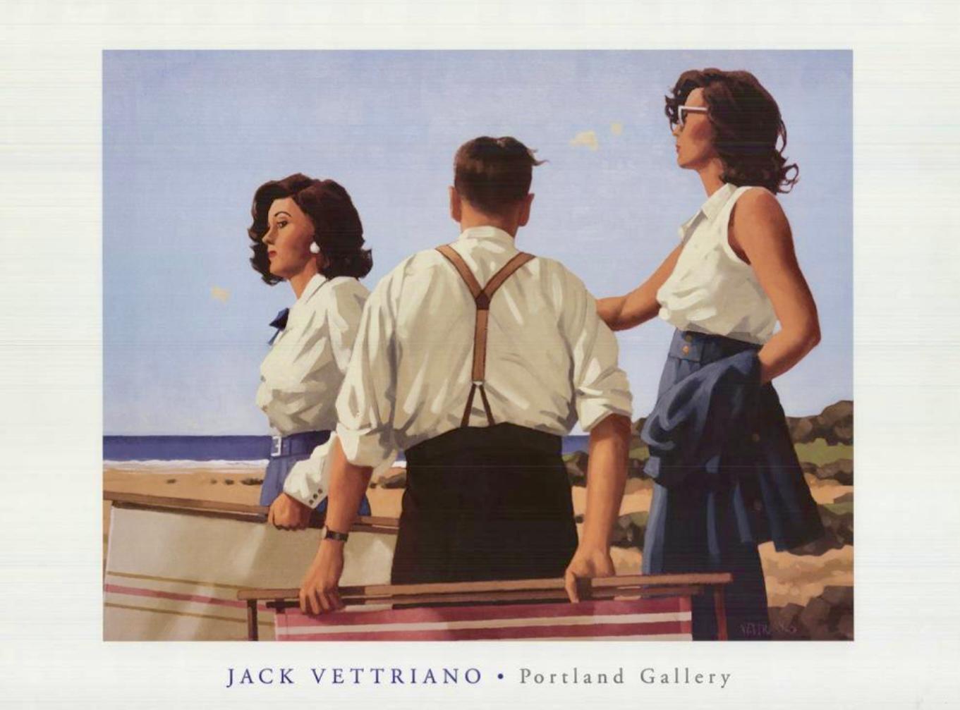 Jack Vettriano Figurative Print - Young Hearts, Portland Gallery London offset lithograph