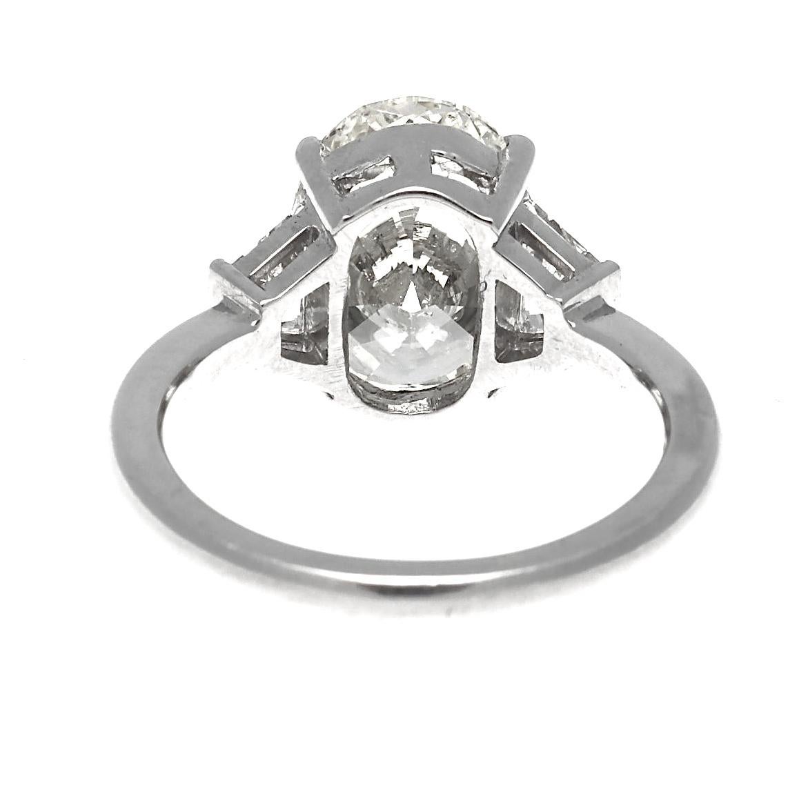 Oval Cut Jack Weir & Sons 5.15 Carat Diamond Platinum Engagement Ring