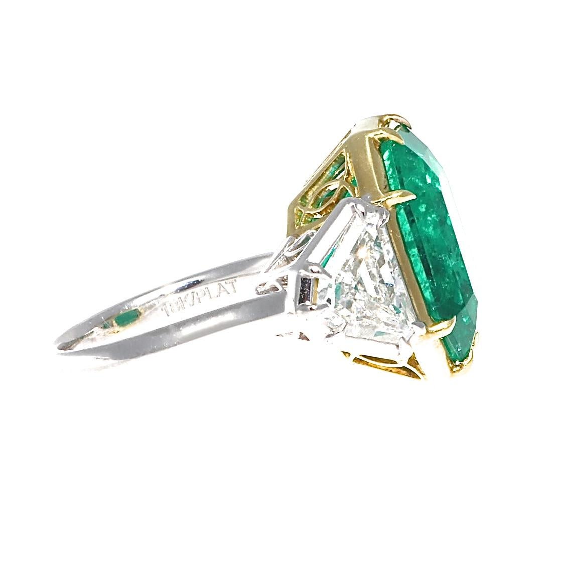 Modern Jack Weir & Sons AGL 10.03 Colombian Emerald Diamond Platinum Gold Ring