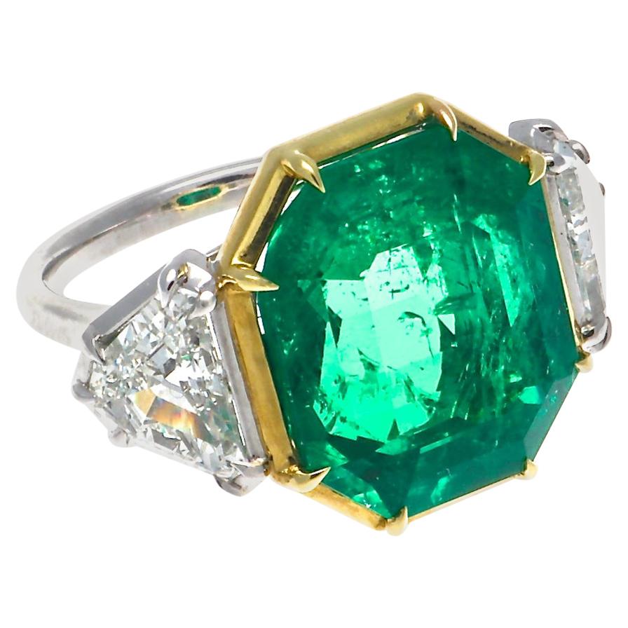 Jack Weir & Sons AGL 10.03 Colombian Emerald Diamond Platinum Gold Ring