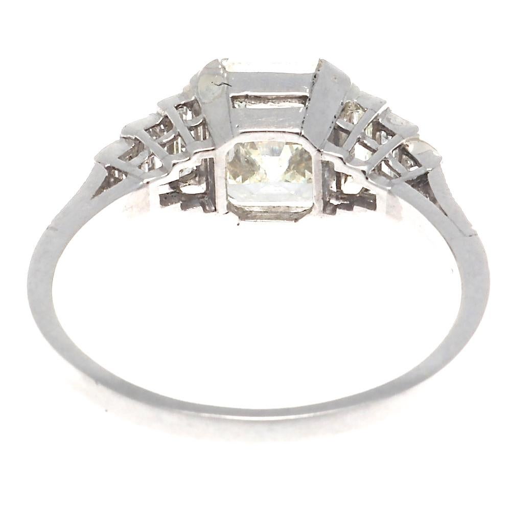 Art Deco Jack Weir & Sons GIA 1.59 Carat Diamond Platinum Engagement Ring