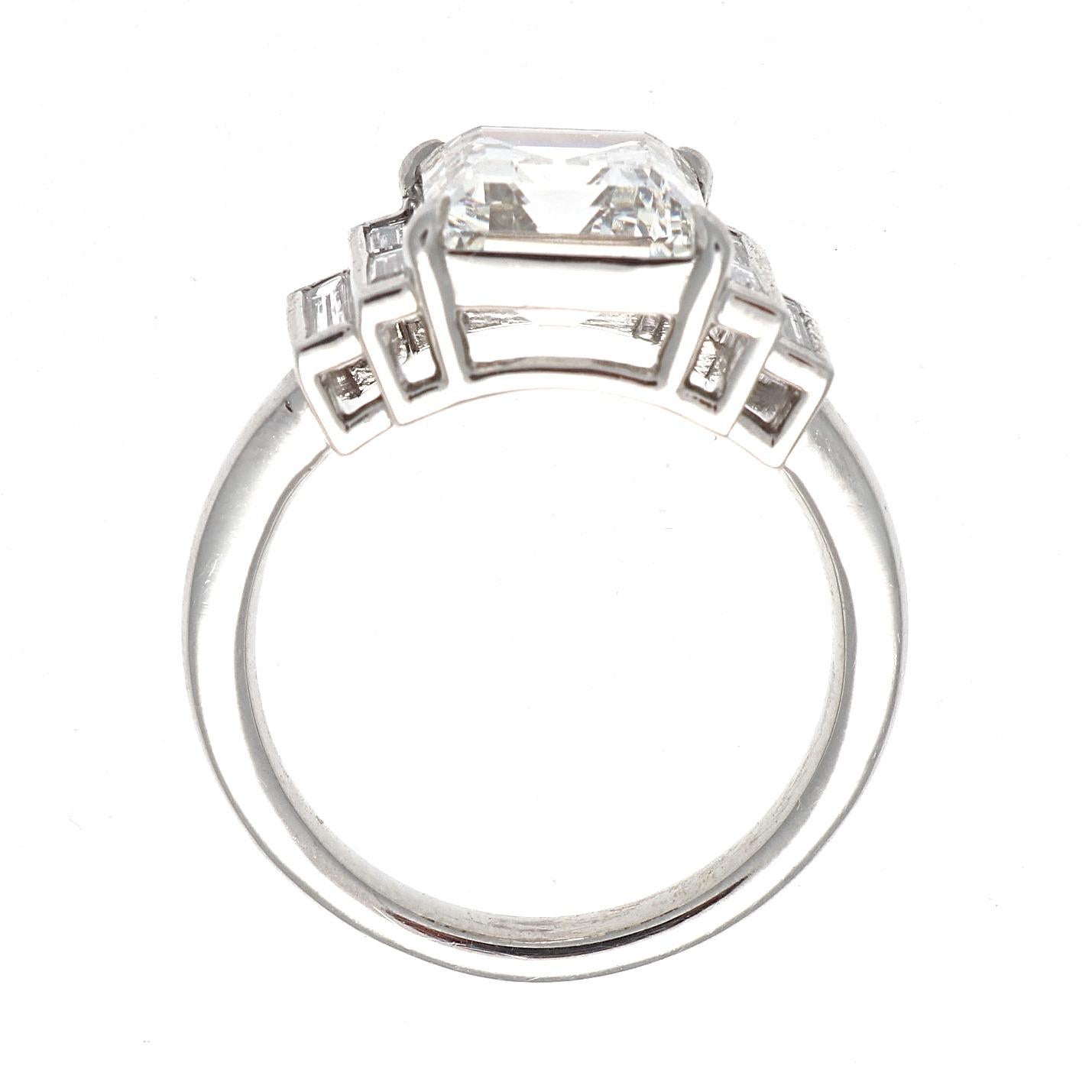 Modern Jack Weir & Sons GIA 3.30 Carat Diamond Platinum Engagement Ring
