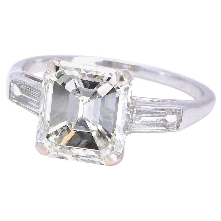 Jack Weir & Sons GIA 3.44 Carat Diamond Platinum Ring