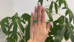 Jack Weir & Sons GIA 7.33 Carats Colombian Emerald 20k Gold Solitaire Ring