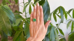 Jack Weir & Sons GIA 9.15 Carat Colombian Emerald 22k Yellow Gold Solitaire Ring