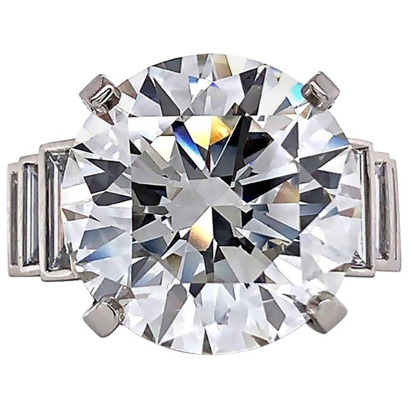 Jack Weir & Sons GIA Certified 12+ Carat Diamond Platinum Engagement Ring