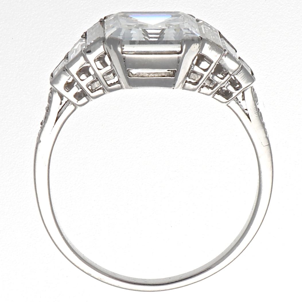 Art Deco Jack Weir & Sons GIA Certified 2.02 Carat Emerald Cut Diamond Platinum Ring