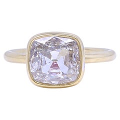 GIA Old Mine Cut 3.01 Carat Gold Ring