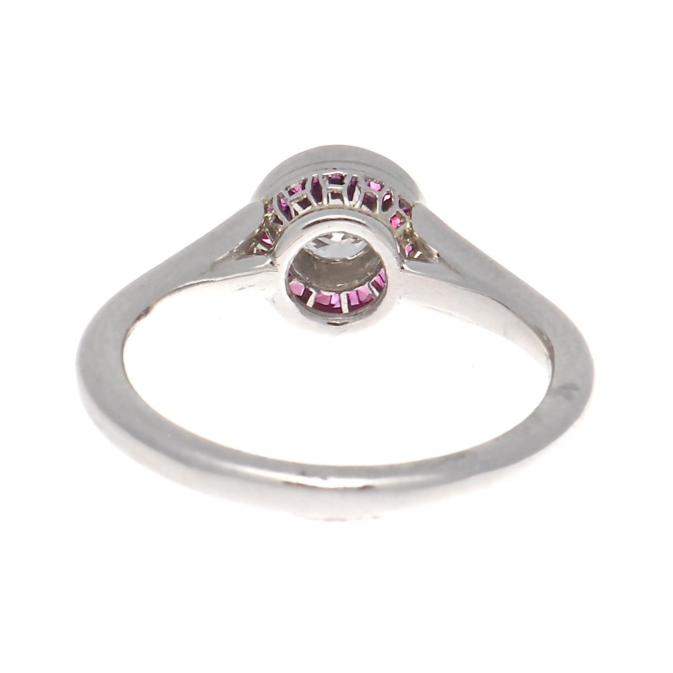 Jack Weir & Sons Modern Diamond Ruby Platinum Engagement Ring In New Condition In Beverly Hills, CA