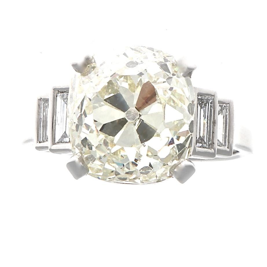 Art Deco Jack Weir & Sons Old Mine Cut Diamond Platinum Ring