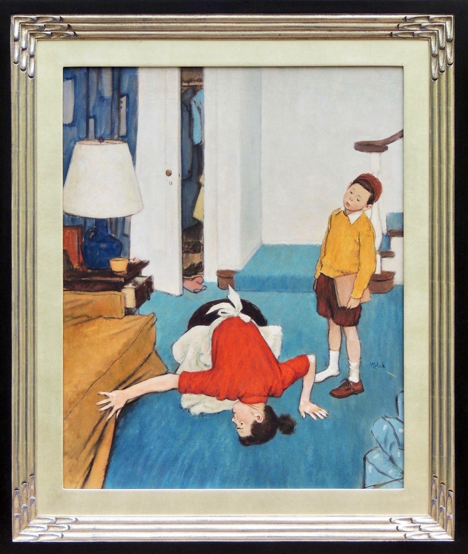 El zapato perdido, portada del Saturday Evening Post - Painting de Jack Welch