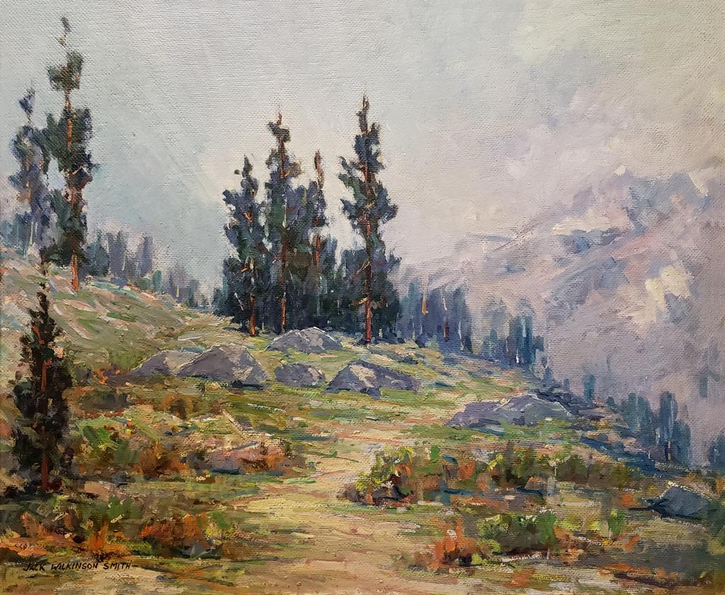 Mountain Landscape - Sierra Nevada, um 1927 – Painting von Jack Wilkinson Smith