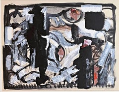 Abstrakt-expressionistisches Gemälde aus der Mitte des Jahrhunderts, signiert, bekannter Künstler, 1960er Jahre