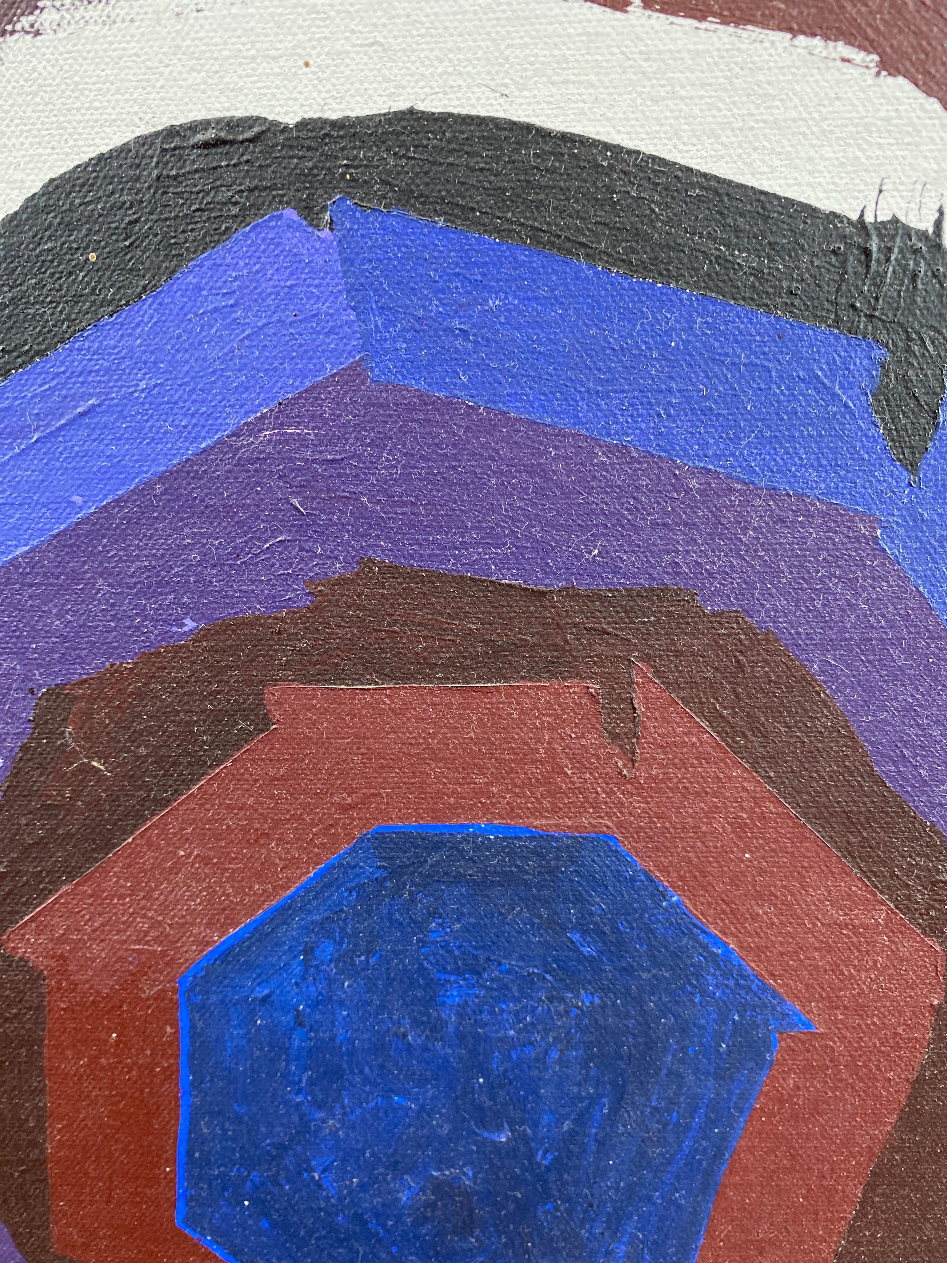 Jack Wolfe “Concentric Circles”, Tall Abstract Expressionist Painting, 1960s 2