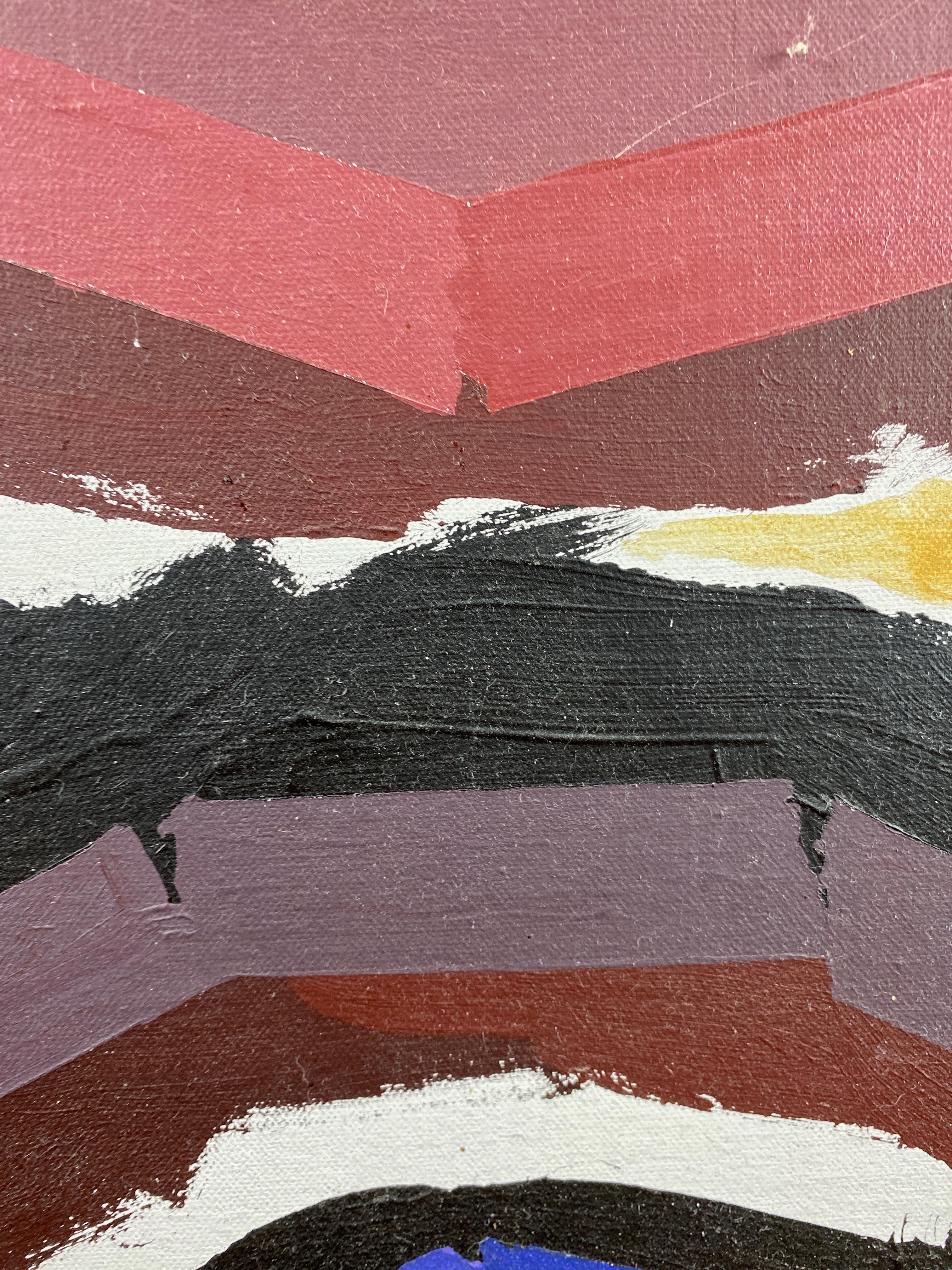 Mid-20th Century Jack Wolfe “Concentric Circles”, Tall Abstract Expressionist Painting, 1960s