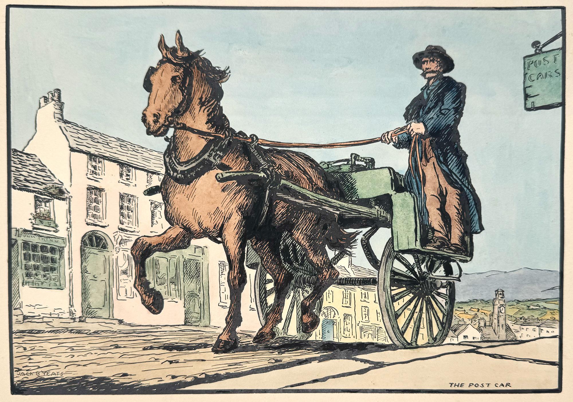 Jack Yeats Portrait Print - The Post Car