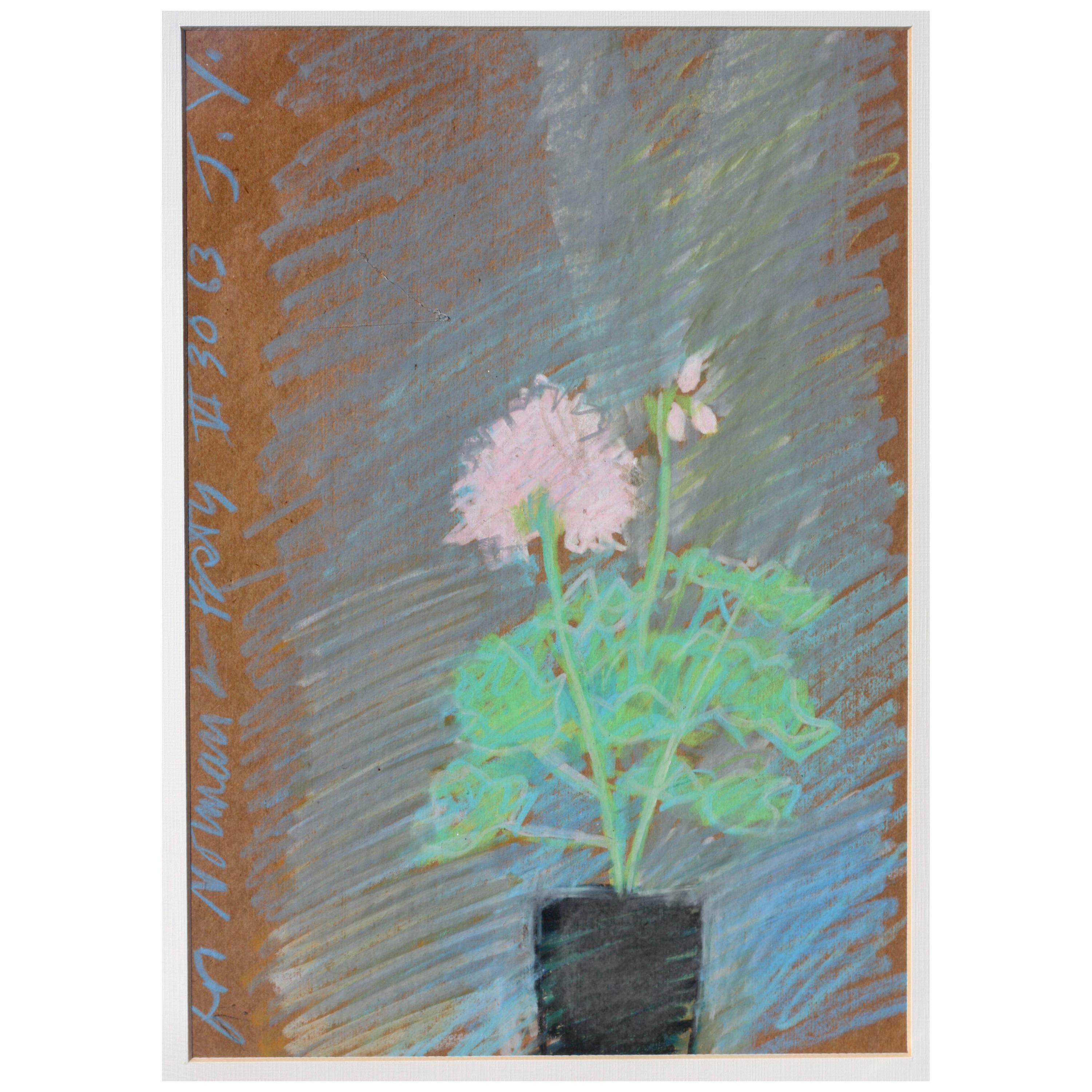 Jack Youngerman "Geranium" 1963 Pastel on Board For Sale