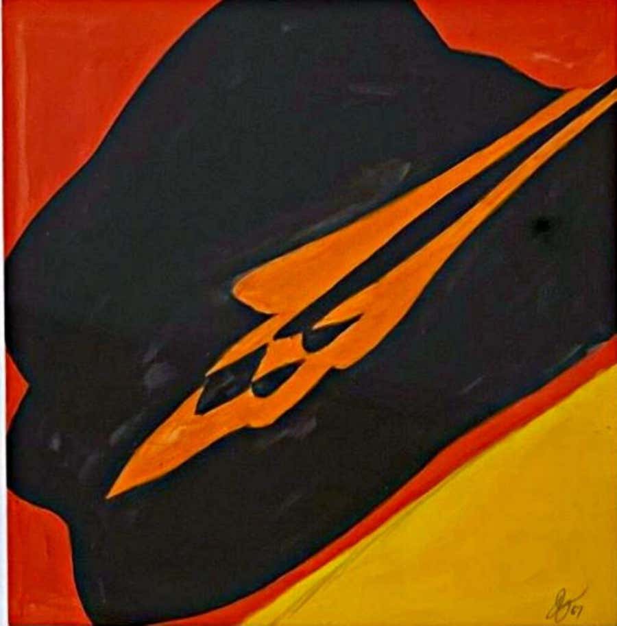 Study #26, 1960s Gouache painting Signed Framed Pace & Hudson Gallery provenance
