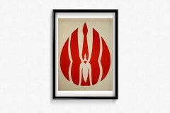 Originallithografie von Jack Youngerman, Composition rouge et blanc, 1966