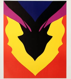 1971 Jack Youngerman 'At Pace, Columbus' Pop Art Red, Yellow, Black, Orange