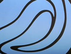 Blauer Kreis, abstrakter geometrischer Mischtechnik-Druck von Jack Youngerman