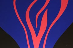 Blaue Blume, Abstrakter Siebdruck von Jack Youngerman