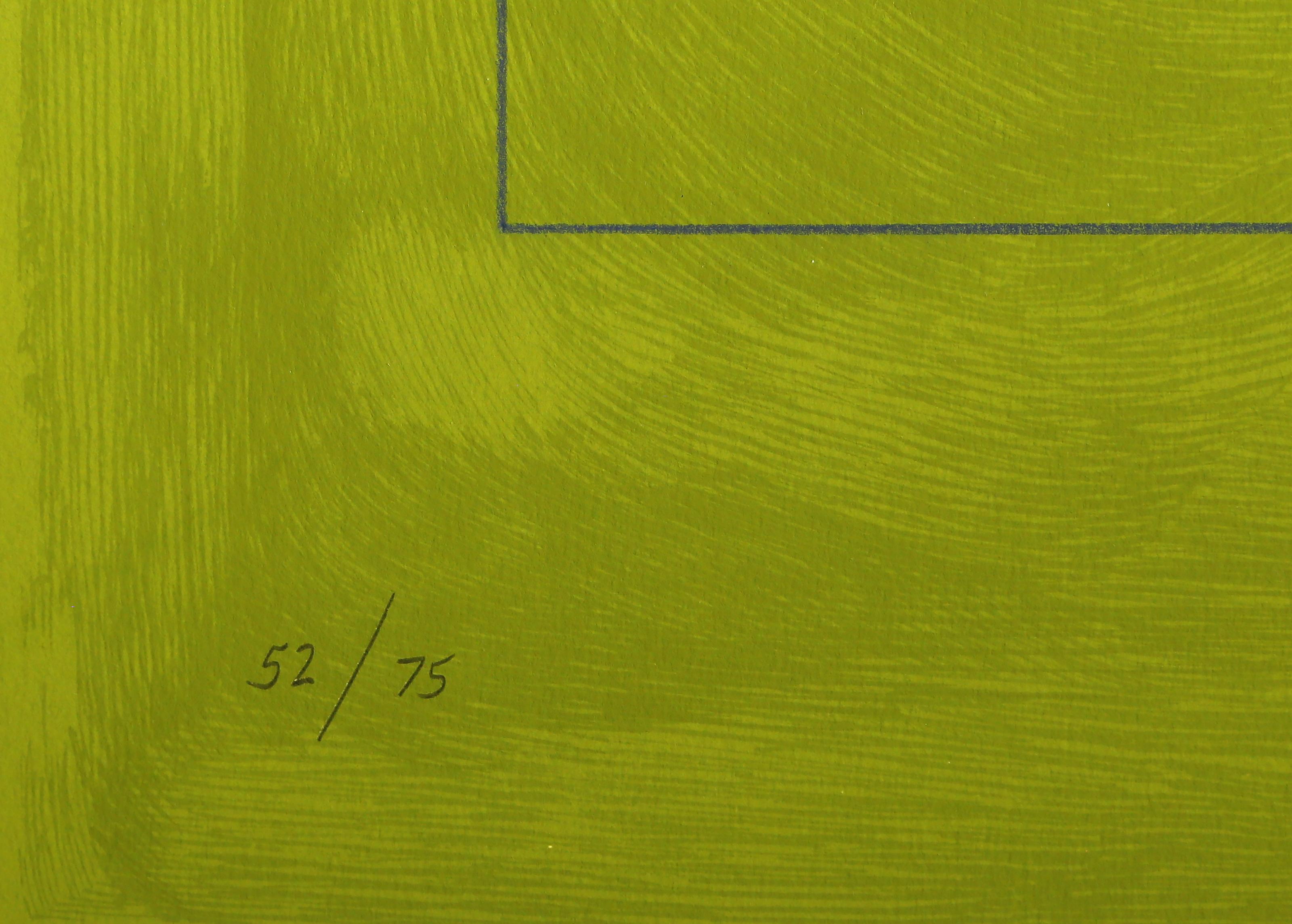Galaxy - Apple Green, Abstract Geometric Mixed Media Print by Jack Youngerman For Sale 2