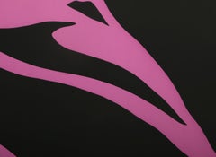 Pink and Brown Oculus, Abstract Lithograph by Jack Youngerman