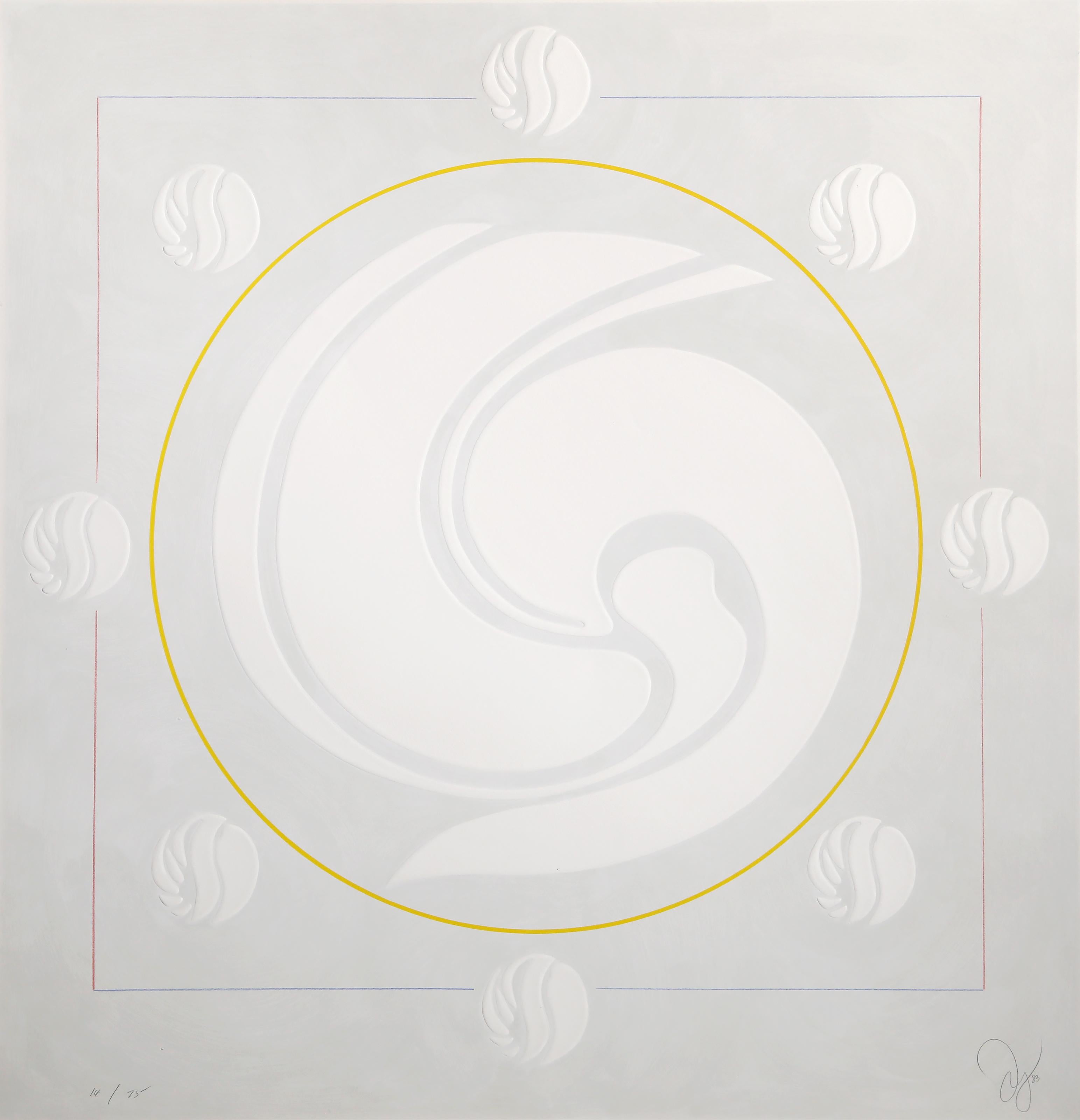 Swirl Gray, Abstract Geometric Mixed Media Print by Jack Youngerman