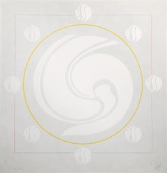 Swirl Gray, Abstract Geometric Mixed Media Print by Jack Youngerman