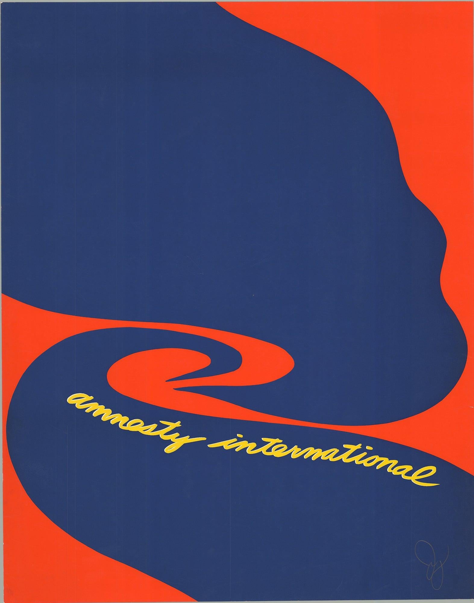 Jack Youngerman Abstract Print - Youngerman-Amnesty International Hand Signed