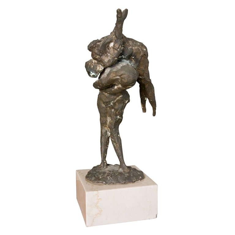 Jack Zajac bronze on marble base titeled "Deposition I "