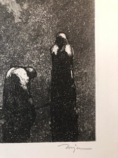 Surrealist Figurative Aquatint Etching California Modernist Sculptor Artist